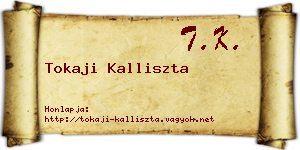 Tokaji Kalliszta névjegykártya
